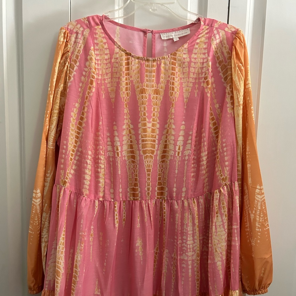 Anthropologie Pink, Yellow & Light Blue Tiered Maxi Dress - Picture 6 of 14